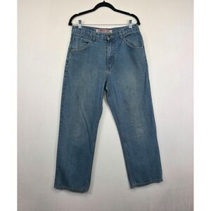 Steve and Barrys Jeans Mens 30x30 Blue Straight Workers Pant Thrashed Vtg Denim‎